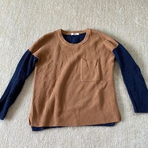 Madewell blue and brown sweater